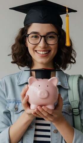 A girl celebrating her graduation